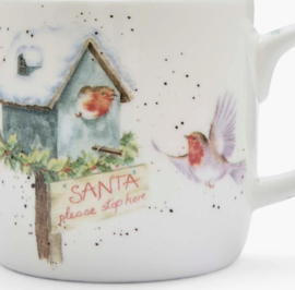 Wrendale Designs 'Santa Stop Here' Robin Mug