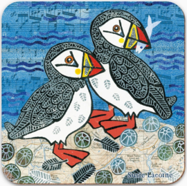 Emma Ball Onderzetter - Two Puffins - per stuk