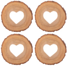 Sass & Belle Coasters Wooden Cut out Heart -set of 4-