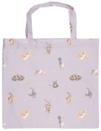 Wrendale Designs 'The Snuggle is Real' Foldable Shopper Bag - Cat