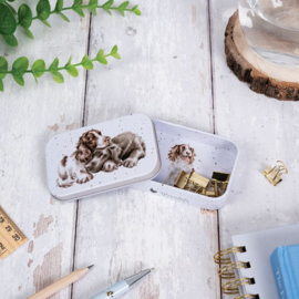 Wrendale Designs 'Growing Old Together' Spaniel and Labrador mini gift tin