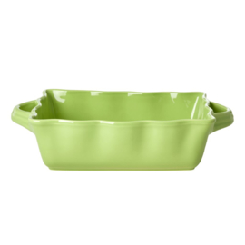 Rice Medium Stoneware Oven Dish in Neon Green