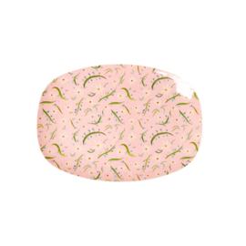 Rice Small Melamine Rectangular Plate - Delightful Daisies Print -