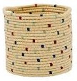 Rice Raffia Basket Ø 26 cm -Blue-