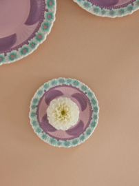 Rice Cake Plate with Embossed Flower Design - Lavendel