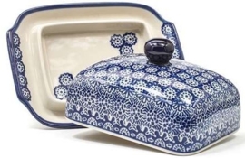 Bunzlau Butter Dish with Plate Lace