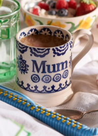 Emma Bridgewater Blue Hen & Border - Mum - 1/2 Pint Mug