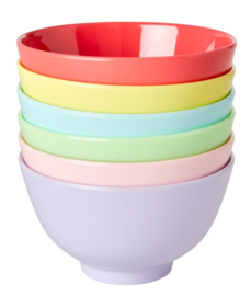 Rice Small Melamine Bowl 'YIPPIE JIPPIE YEAH' Colors - Set of 6