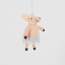 Sass & Belle Ballerina Pig Hanging Felt Decoration