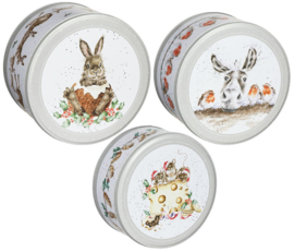 Wrendale Designs Set of 3 Cake Tins Country Animal -Christmas-