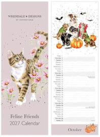 Wrendale Designs 'Feline Friends' Slim Calendar 2027