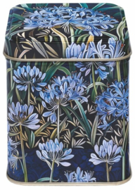 Arts & Crafts - Blue Flowers - Square Tin Caddy