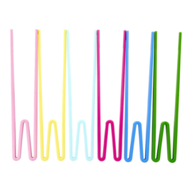 Rice Plastic 'Beginner Friendly' Chopsticks in 6 Assorted Classic Colors