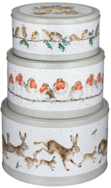 Wrendale Designs Set of 3 Cake Tins -Christmas-
