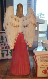 Meander Engel Rood/Goud -kandelaar-