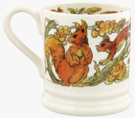 Emma Bridgewater In the Woods Green Woodpecker & Red Squirrel 1/2 Pint Mug