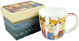 Emma Ball Mug with Gift Box - Happy Alpacas -mok met rond oor-