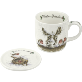 Wrendale Designs 'Winter Friends' Mug & Coaster Set