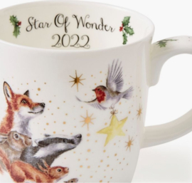 Wrendale Designs Large Mug 'Star of Wonder' 2022 -22-carat gold detailing-