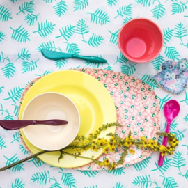 Rice Oilcloth with Palm Leaves Print