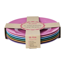 Rice Melamine Plate - La Joie de Vivre Colors - Ø 20 cm - Set van 6