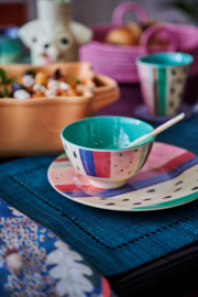 Rice Melamine Side Plate with Louise's Stripe Print -bord met rand-