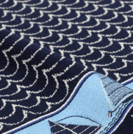 Bunzlau Kitchen Towel Boat Dark Blue