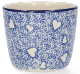 Bunzlau Mug Tumbler 220 ml - White Hearts -Limited Edition-