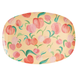 Rice Melamine Rectangular Plate - Peach Print