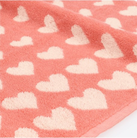 Bunzlau Kitchen Towel - Hearts Pink