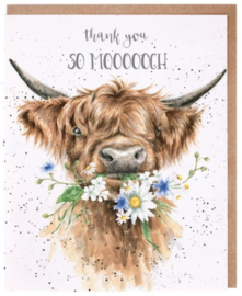 Wrendale Designs 'So Moooch!' Thank You Card