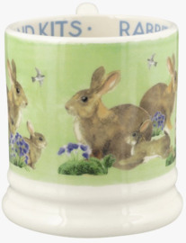 Emma Bridgewater Bright New Morning - Rabbits & Kits 1/2 Pint Mug - Pale Green