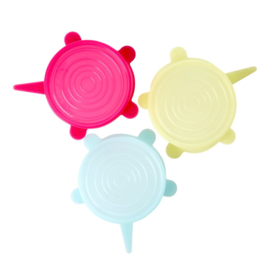 Rice Silicone Lid for Small Melamine Bowl in 3 Assorted Colors