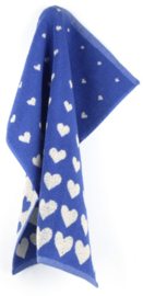 Bunzlau Kitchen Towel Hearts Royal Blue