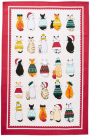 Ulster Weavers Cotton Tea Towel - X-mas Christmas Cats In Waiting