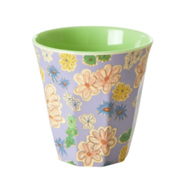 Rice Medium Melamine Cup - Flower Painting Print