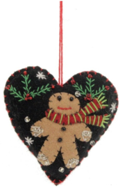 Meander Hart met Peperkoek Mannetje -vilt-