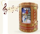 Kerstcarrousel Muziekdoos & Bewaarblik - Engeltjes in de Sneeuw