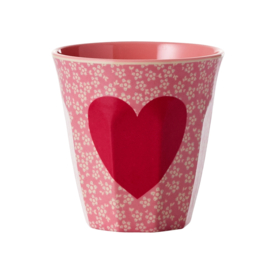 Rice Medium Melamine Cup - Heart Print