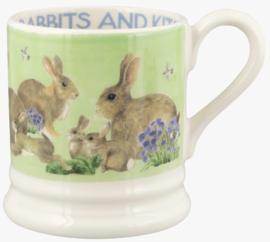 Emma Bridgewater Bright New Morning - Rabbits & Kits 1/2 Pint Mug - Pale Green