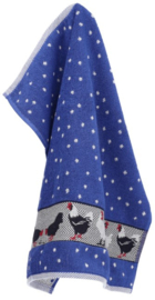 Bunzlau Kitchen Towel - Chickens Royal Blue