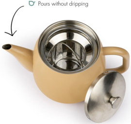 Bredemeijer Dubbelwandige theepot Vera - 0,9 liter - Latte Bruin - Met filter
