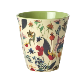 Rice Medium Melamine Cup - Winter Rosebuds Print