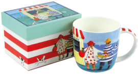 Emma Ball Mug with Gift Box - Mr & Mrs Fish - Fish and Chips -mok met rond oor-