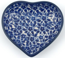 Bunzlau Teabag Dish Heart Indigo