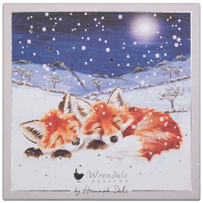 Wrendale Designs 'Foxes in the Snow' Fox Luxury Boxed Christmas Cards - set van 8 kaarten