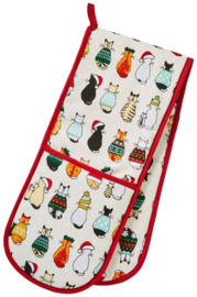 Ulster Weavers Double Oven Glove - Christmas Cats in Waiting