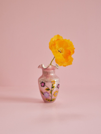 Rice Glass Vase with Flower - Pink