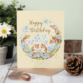Wrendale Designs 'Forget Me Not' Mouse Birthday Card