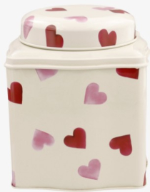 Emma Bridgewater Pink Hearts Dome Lid Curved Tin Caddy